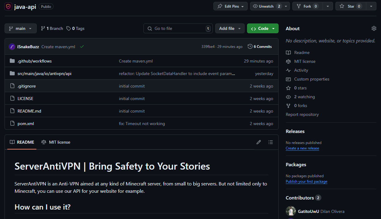 Photo of the java-api on github