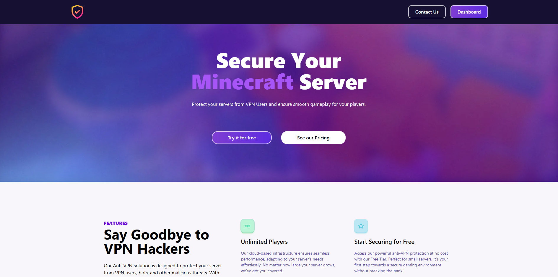 Photo of the new Landing for AntiVPN.io